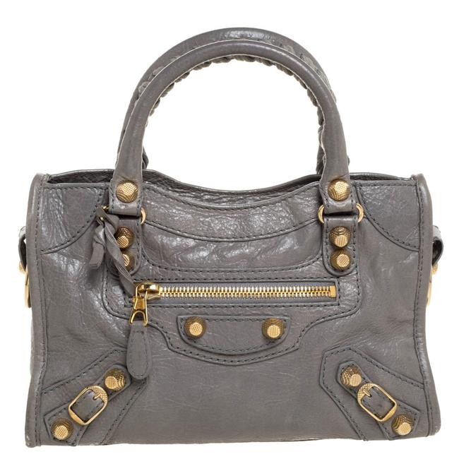 Balenciaga Pyrite Leather Mini Classic City Bag Tote