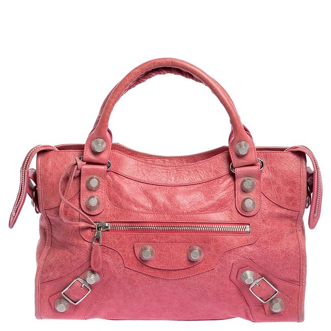 Balenciaga Rose Leather Sgh City Tote