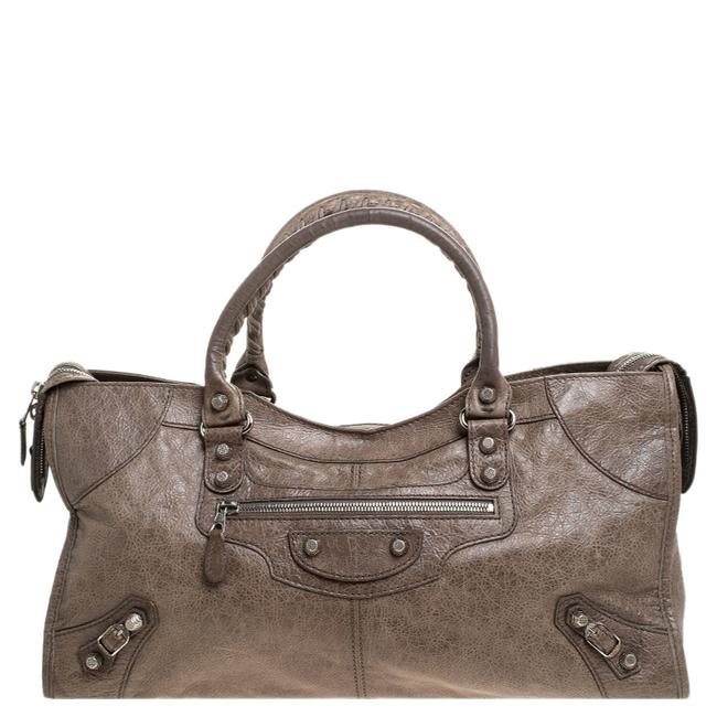 Balenciaga Sandstone Leather Part Tote