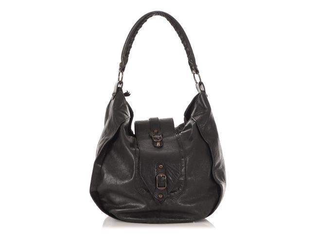Balenciaga Shrug Black Leather Hobo Bag