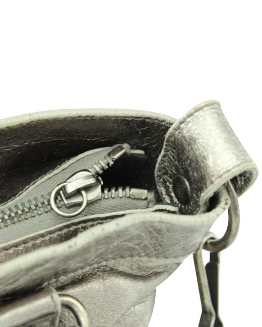 Balenciaga Silver Metallic Edge City Mini pre Owned Condition Tote