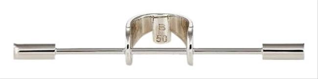 Balenciaga Silver Tone Tiepin Bar Ring