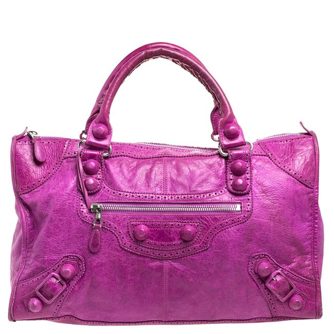 Balenciaga Sorbet Brogue Leather Cgh Work Tote