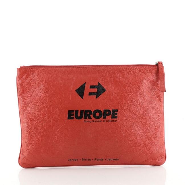 Balenciaga Supermarket Pouch Leather Medium Clutch