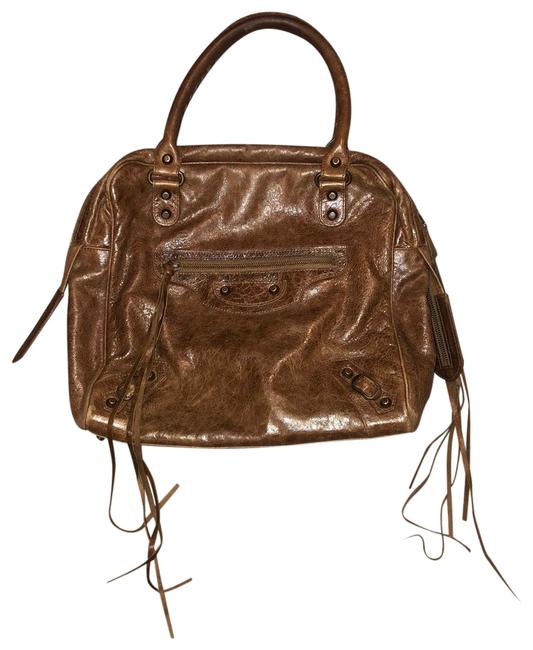 Balenciaga Top Handle Handbag Brown Leather Satchel