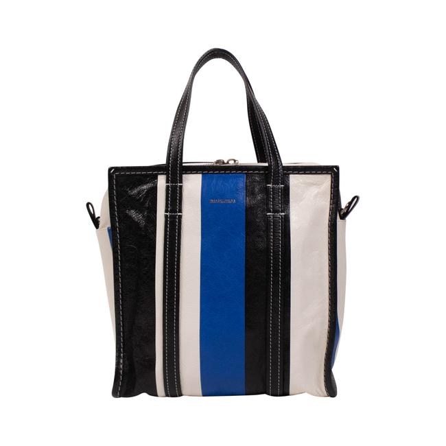 Balenciaga Top Handle Small BlackBlue Lambskin Leather Tote