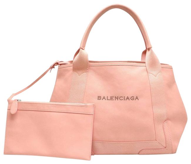 Balenciaga Tote Bag Leather with Pouch 339933 Pink Canvas