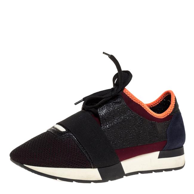 Balenciaga Tricolor Leather and Mesh Race Runners Sneakers40 Athletic