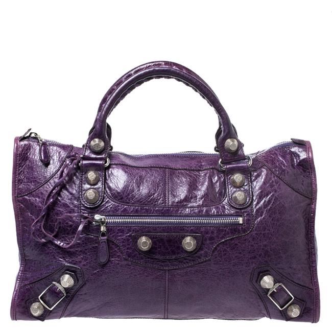 Balenciaga Violet Leather Giant 21 Work Tote