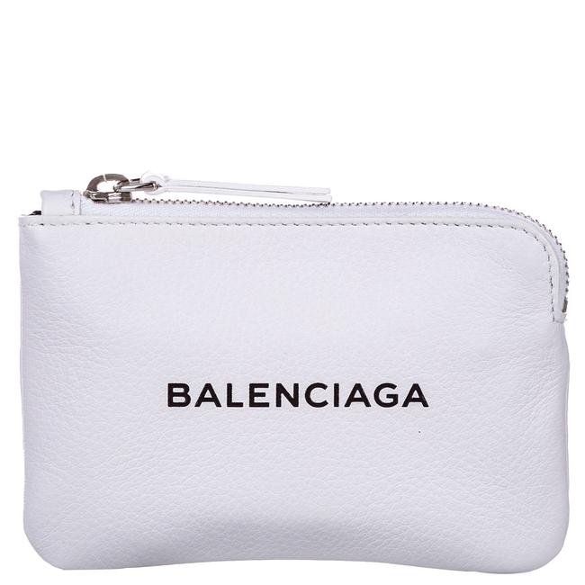 Balenciaga White Leather Everyday Logo Clutch
