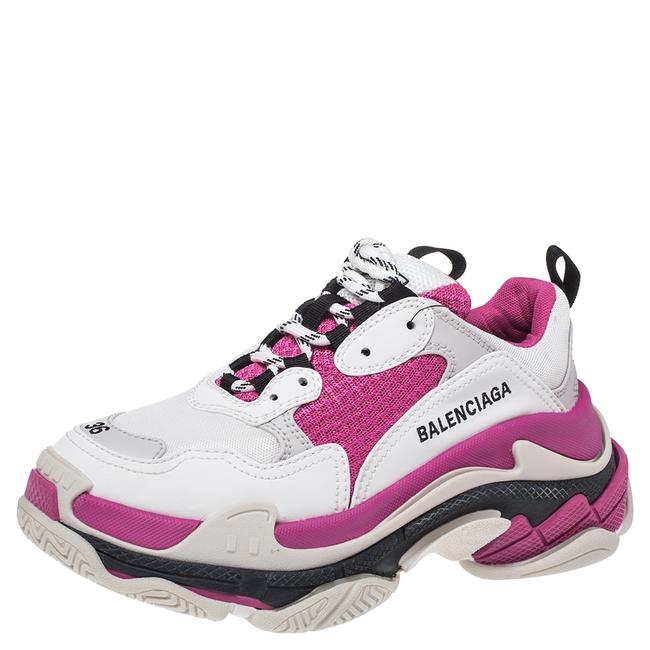Balenciaga WhitePink Leather Triple S Low Top Sneaker36 Athletic