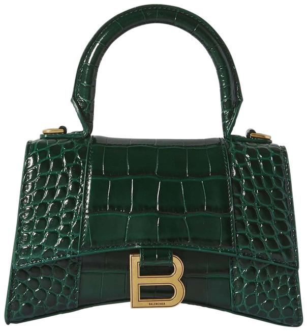 Balenciaga XS Hourglass Croc effect Leather Tote