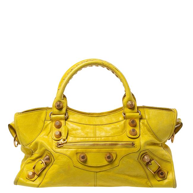 Balenciaga Yellow Leather Ggh Part Tote