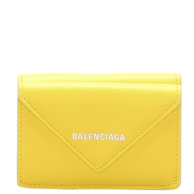 Balenciaga Yellow Leather Mini Wallet