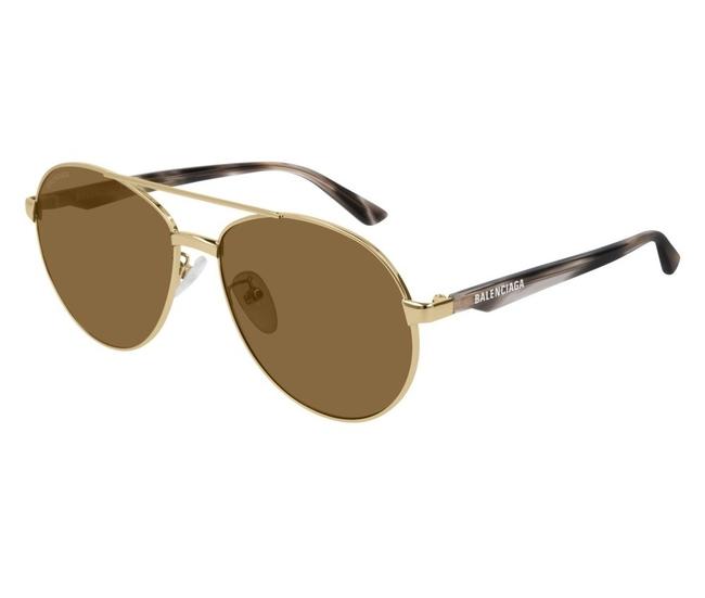 Balenciaga 002 New Bb0019sk 002 Gold Havana Unisex Sunglasses
