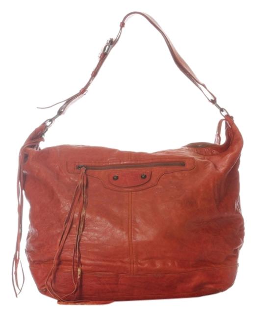 Balenciaga 2007 Courier Chevre Rouille Rust Brown Goat Skin Leather Shoulder Bag