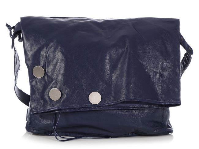 Balenciaga 2009 Chevre Navy Dark Blue Goat Skin Leather Messenger Bag