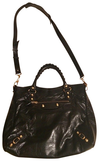 Balenciaga Agneau Giant 12 In Ghw Nero Lambskin Leather Messenger Bag