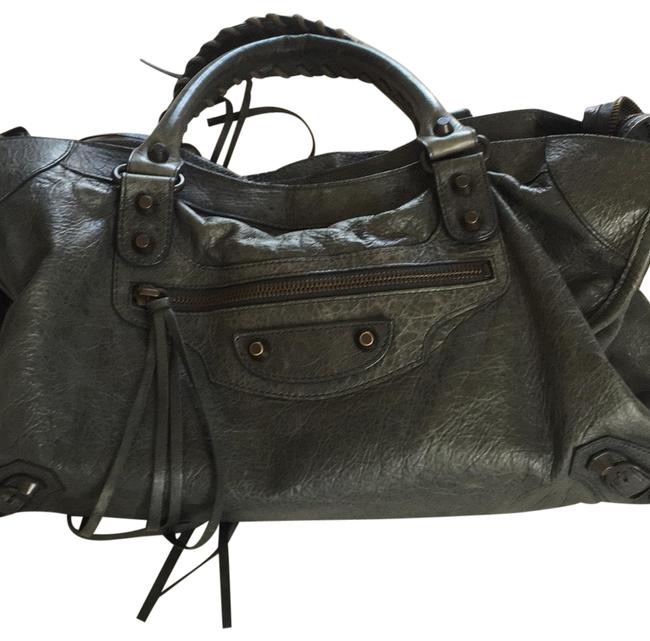 Balenciaga Arena Elephant Grey Leather Shoulder Bag