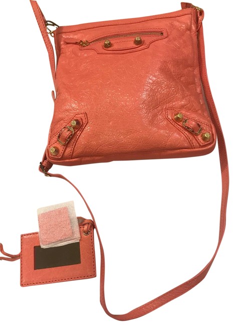 Balenciaga Arena Flat Cb Pink Lambskin Leather Cross Body Bag