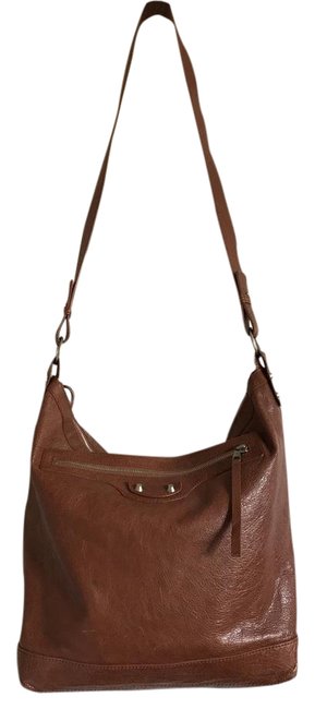 Balenciaga Arena Mens Day Weekender Brown Leather Messenger Bag