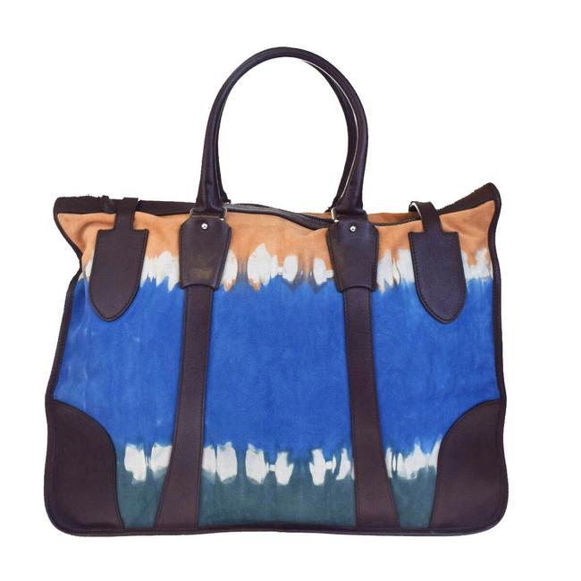 Balenciaga Bag Logos Shoulder Brown Blue Suede Skin Leather Tote