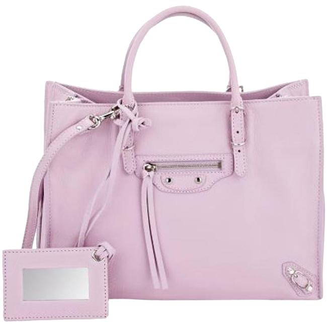 Balenciaga Bag Papier A4 Mini Zip around Leather Purple Tote