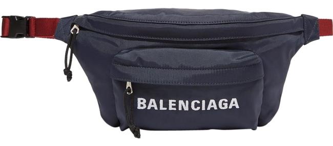 Balenciaga Belt Wheel Logo Embroidered Nylon Cross Body Bag