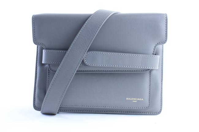 Balenciaga Belted 2balr0618 Grey Leather Shoulder Bag
