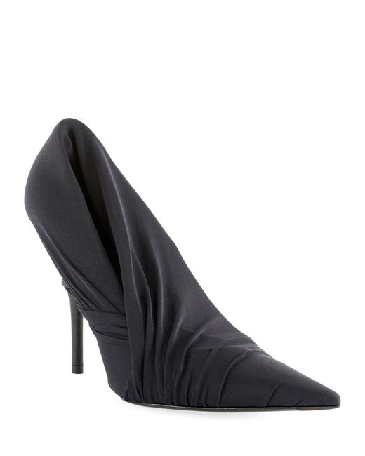 Balenciaga Black Jersey Drape Knit Pumps