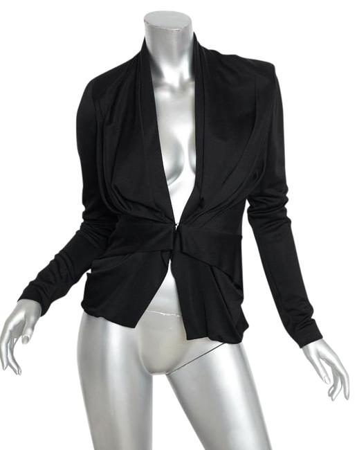 Balenciaga Black Knit Pleated Draped Long sleeve Jacket Blazer4 S