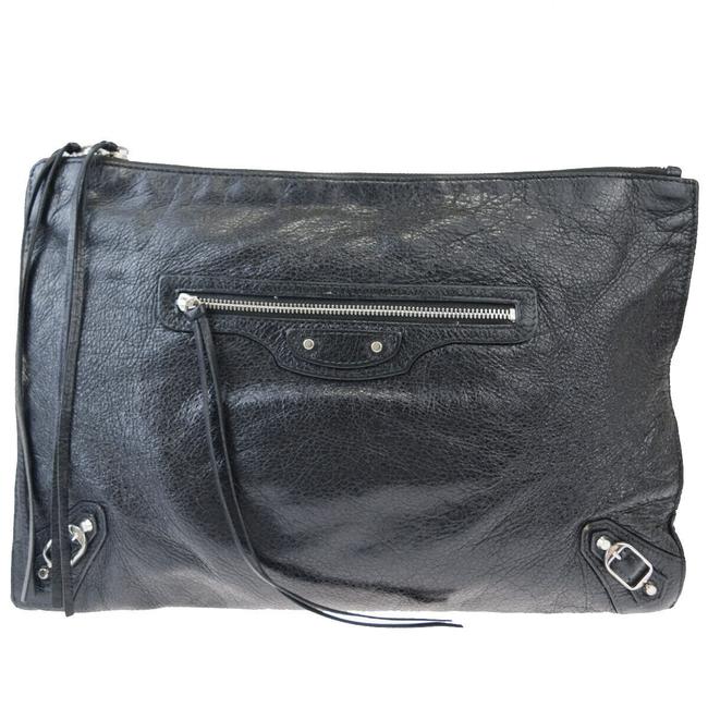 Balenciaga Black Leather Clutch
