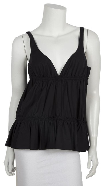 Balenciaga Black Ruffle Accented Sleeveless 36 Tank TopCami6 S