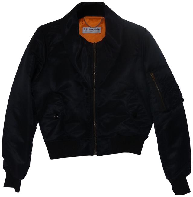 Balenciaga Black Scarf Tie Cropped Bomber Jacket6 S