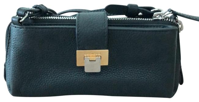 Balenciaga Black Silver and Gold Clasp Leather Cross Body Bag