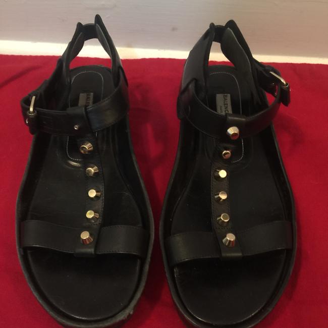 Balenciaga Black Studded Sandals