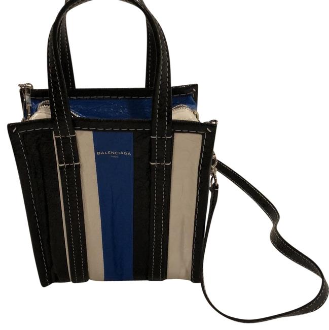 Balenciaga Black White Blue Silver Cross Body Bag