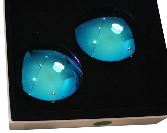 Balenciaga Blue Black Clip On Lens Earrings