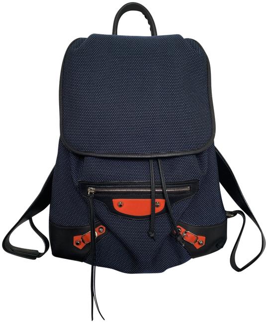 Balenciaga Blue Black Infared Leather Backpack