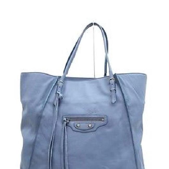 Balenciaga Blue Lambskin Leather Hobo Bag