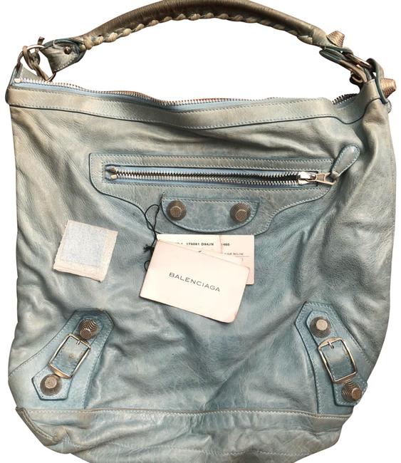 Balenciaga Blue Leather Hobo Bag
