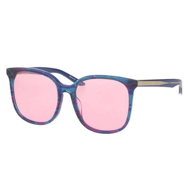 Balenciaga BluePink 004 New Bb0018sk 004 BluePink Square Sunglasses