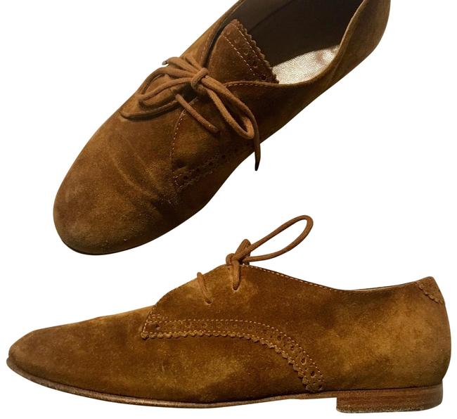 Balenciaga Brown Suede Brogue Oxford Flats