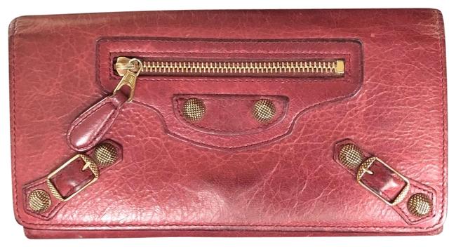 Balenciaga Burgundy Long Lether Bifold Wallet