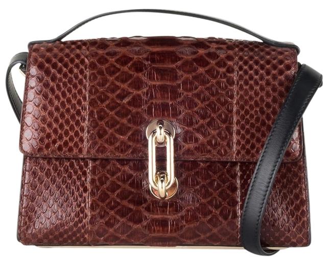 Balenciaga Burgundy Python Skin Leather Shoulder Bag