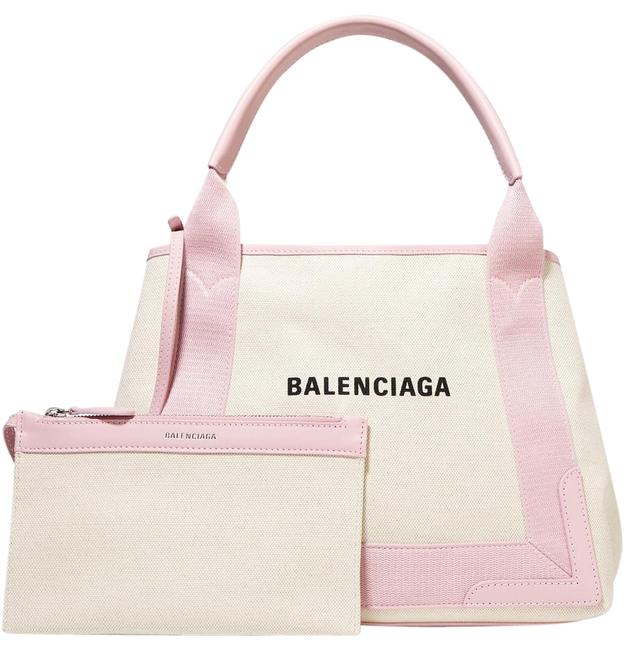 Balenciaga Cabas Small Leather trimmed Tote Canvas Cross Body Bag