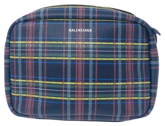 Balenciaga Carreaux Pouch Mulitcolor Leather Cross Body Bag