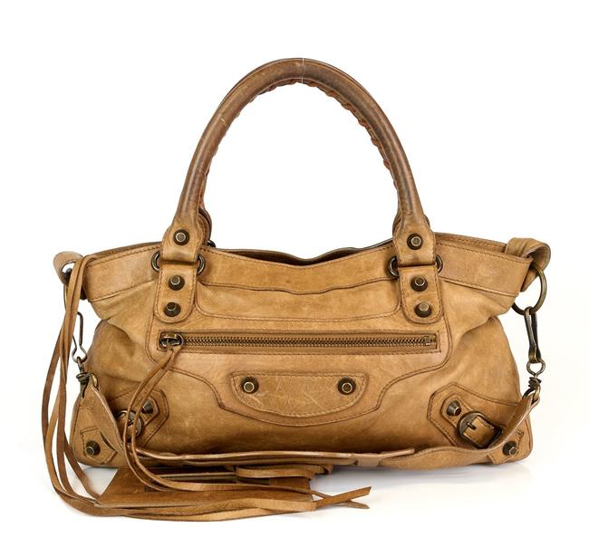 Balenciaga Chevre Leather Beige Classic First Satchel