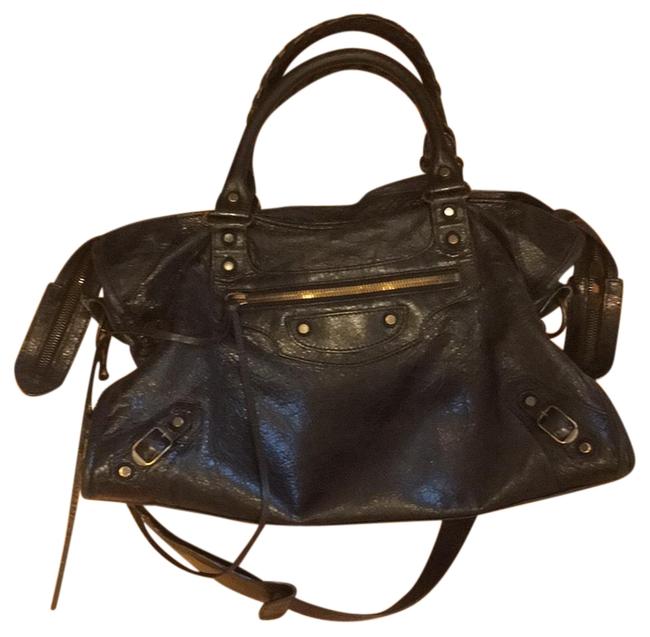 Balenciaga City Black Lambskin Leather Shoulder Bag