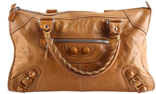 Balenciaga City Brown Lambskin Leather Tote